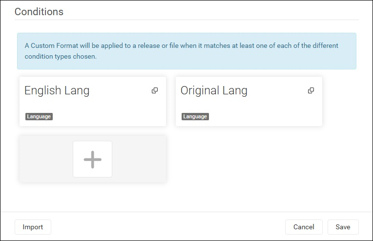 Multiple Language Conditions custom format